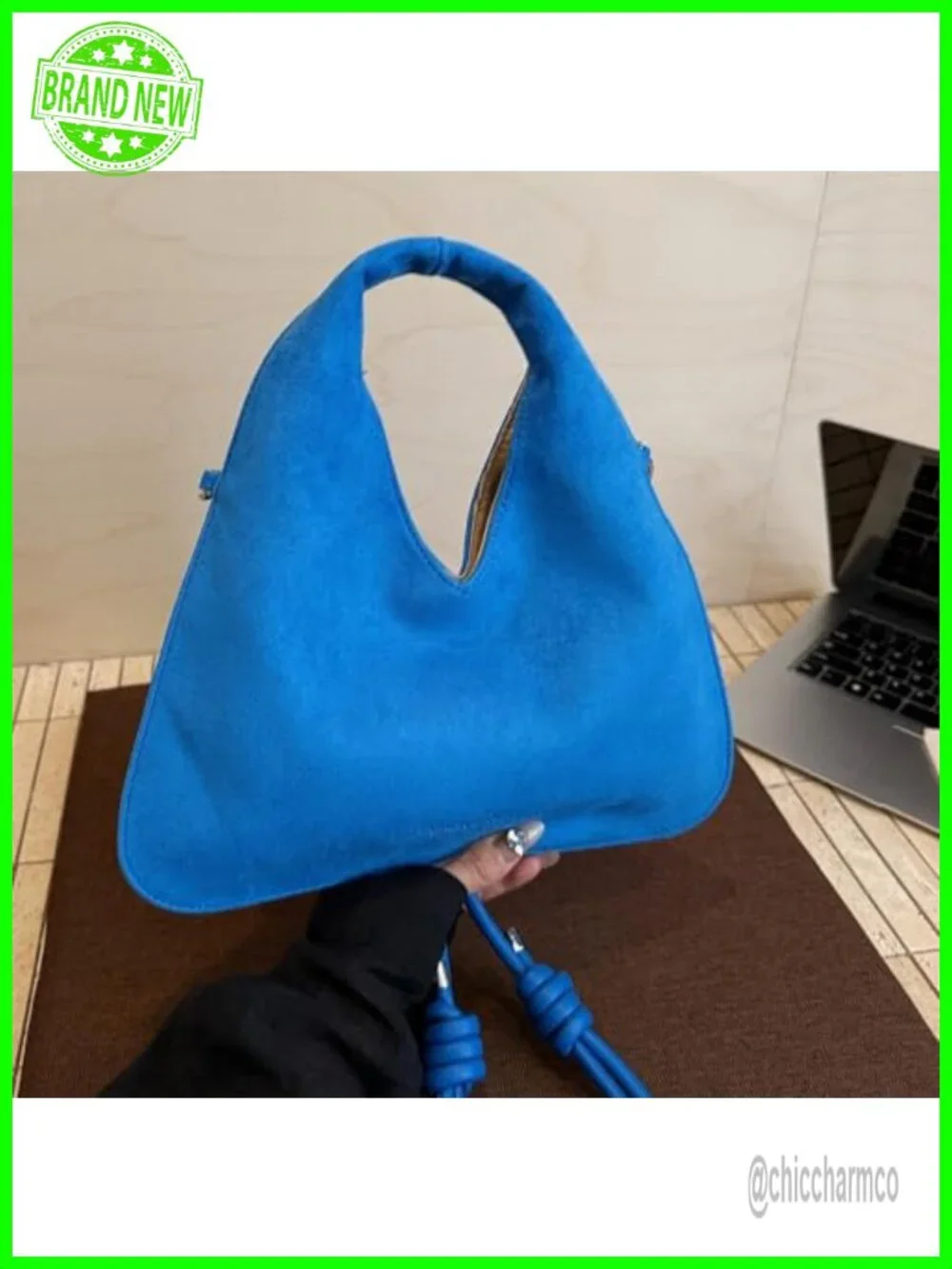 Faux Suede Slouchy Hobo Bag with Adjustable Crossbody Strap